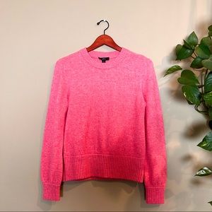 Cashmere flamingo pink J Crew crew-neck sweater